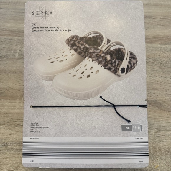 Serra Ladies Warm Lined Clogs – Leopard Faux Fur – Size 9/10 – NEW - Picture 5 of 5